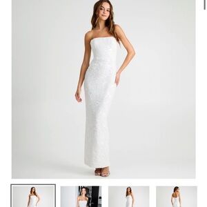Elegant White Strapless HELSI Bridal Engagement Dress